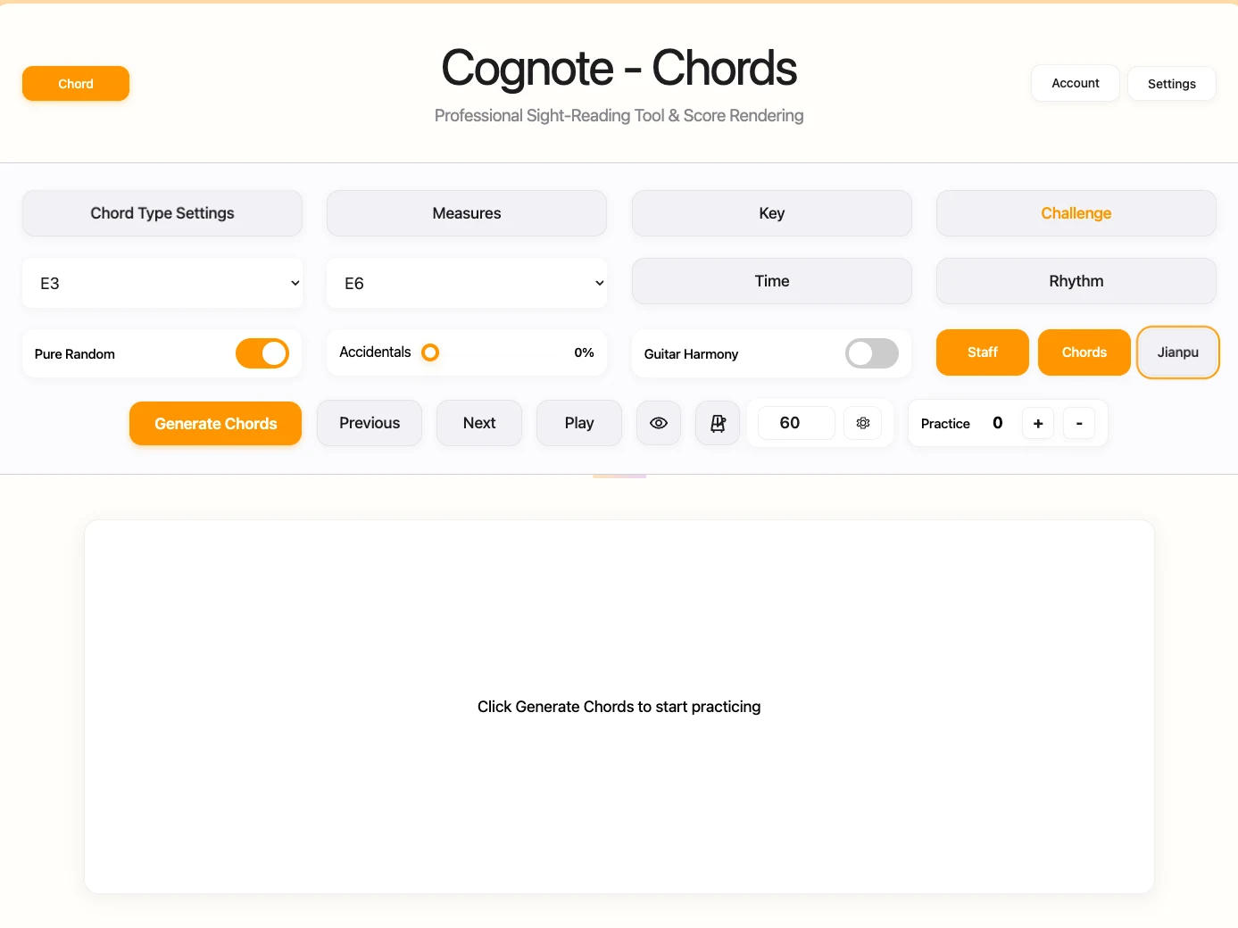 Chord Sight-Reading Generator