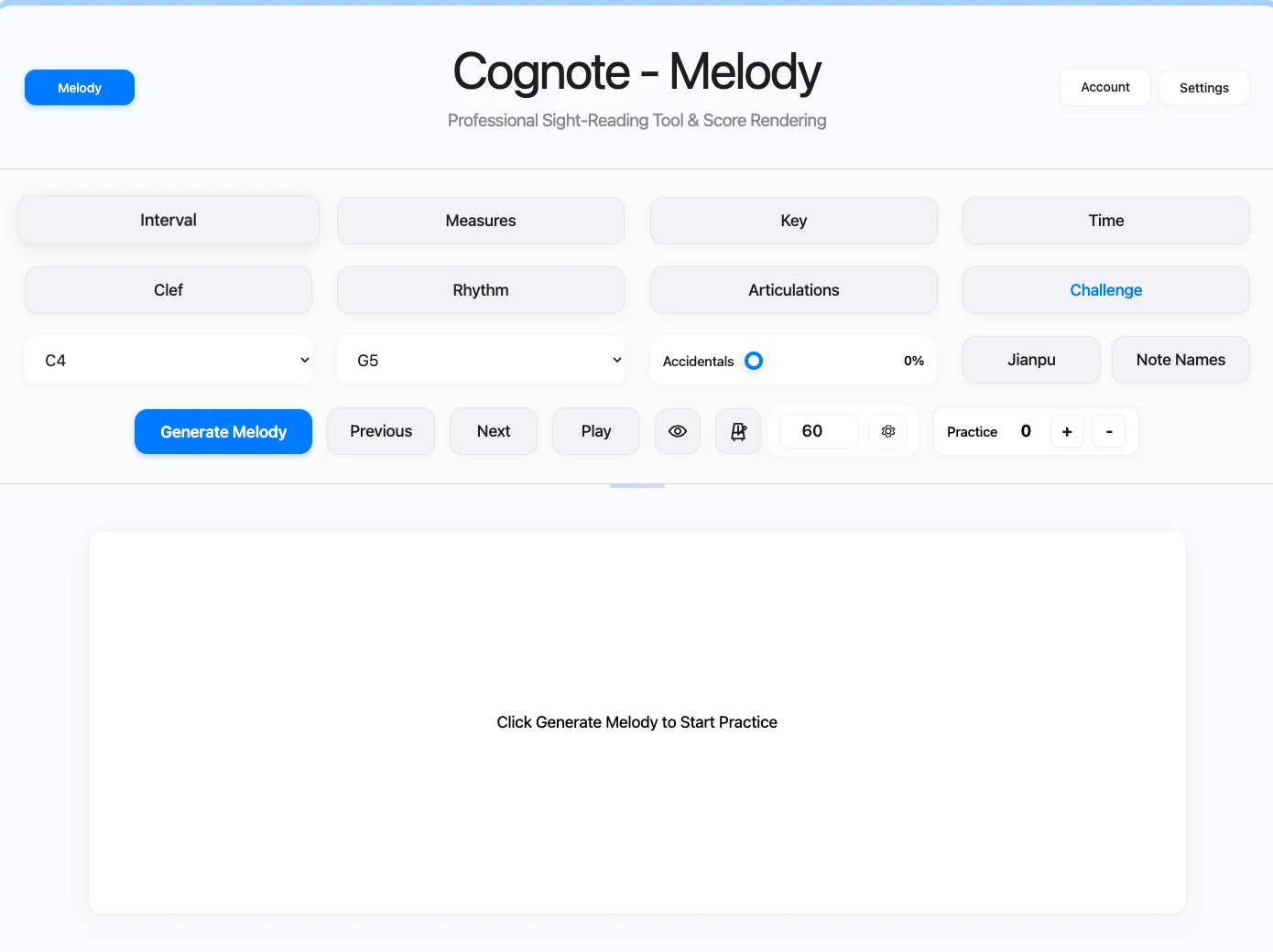 Melody Sight-Reading Generator